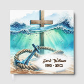 Nautisch anker en kruis herdenkingsdienst gastenboek (Voorkant)