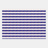 Nautisch anker- en scheepswielpatroon op blauw van inpakpapier vel (Voorkant 2)