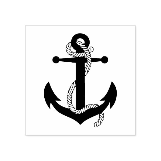 Nautisch anker en touw, Seaman anker Rubberstempel (Afrduk)