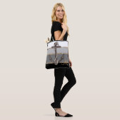 Nautisch anker en touw (zwart verloop/monogram) draagtas (Op model)