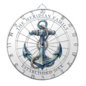Nautisch anker familienaam Datum vaststelling Dartbord (Voorkant)