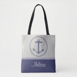 Nautisch anker | Gepersonaliseerd Tote Bag