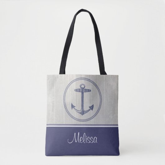Nautisch anker | Gepersonaliseerd Tote Bag (Voorkant)