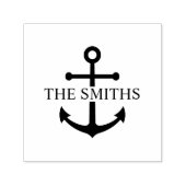 Nautisch anker Gepersonaliseerde familienaam Zelfinktende Stempel (Design)