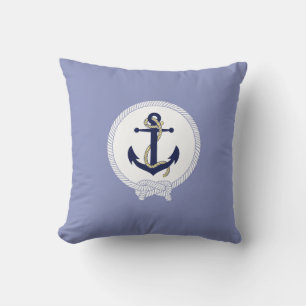 Nautisch anker/golven/Nautisch anker embleem Kussen