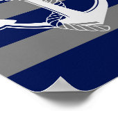 Nautisch anker, grijs en blauw, wandart afdrukken poster (Hoek)