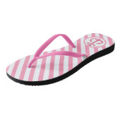 Nautisch anker | Hot-roze gestripte Teenslippers (Schuin)