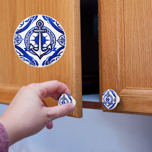 Nautisch anker keramische knop