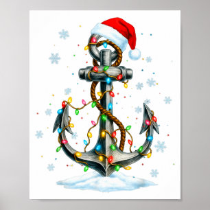 Nautisch Anker Kerstverlichting Zeilen Zeiler Poster