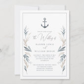 Nautisch anker kustbruiloft kaart (Voorkant)