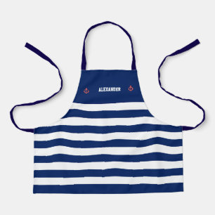 Nautisch Anker Marine Marine Blauw Wit Strepen Apr Schort