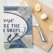 Nautisch anker met citaat theedoek (Quarter Fold)