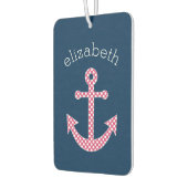 Nautisch anker met Navy Pink Polka Dot Pattern Luchtverfrisser (Links)