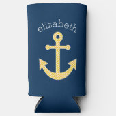 Nautisch anker met Navy Yellow Chevron Pattern (Voorkant)