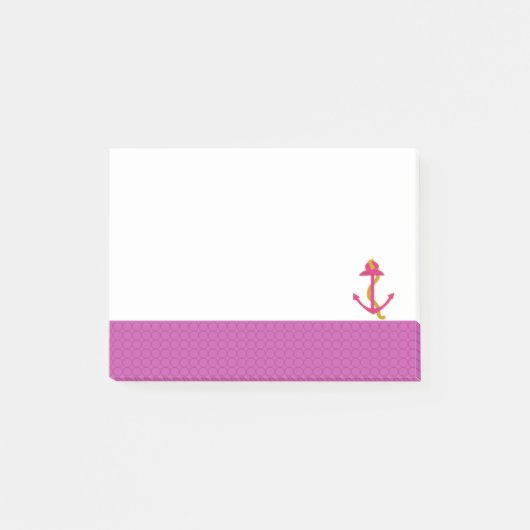 Nautisch anker met roze rand post-it® notes (Voorkant)