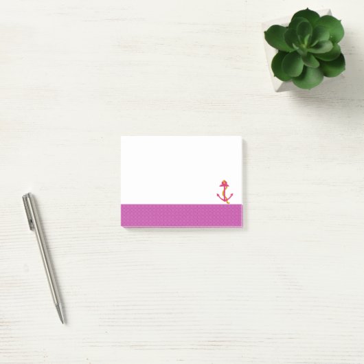 Nautisch anker met roze rand post-it® notes (Kantoor)