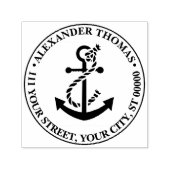  nautisch anker met touw naam adres  zelfinktende stempel (Design)