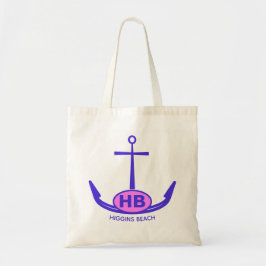 Nautisch anker met twee letters ovaal blauw roze s tote bag