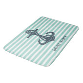 Nautisch, Anker, Mint Green Stripes Badmat (Gekanteld)