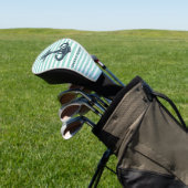 Nautisch, Anker, Mint Green Stripes Golfheadcover (Insitu)