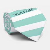 Nautisch, Anker, Mint Green Stripes Stropdas (Opgerold)