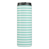 Nautisch, Anker, Mint Green Stripes Thermosbeker (Achterkant)
