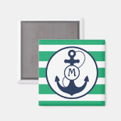 Nautisch anker-Mongram Magneet (Voorkant / Achterkant)