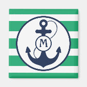 Nautisch anker-Mongram Magneet (Voorkant)