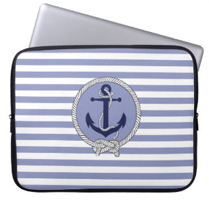 Nautisch anker/Nautical Seaman's knoop/strepen Laptop Sleeve