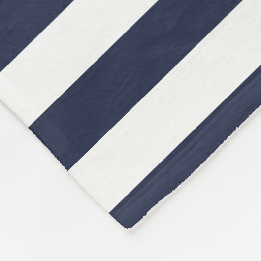 Nautisch Anker Navy Blauw en Wit Stripes Custom Fleece Deken (Hoek)