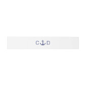 Nautisch Anker Navy Blauw Monogram Initiaal Bruilo Uitnodigingen Wikkel (Vlak)