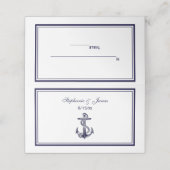 Nautisch Anker Navy Blue Ingelijste 2 Escort Kaart (Buitenkant ongevouwen)