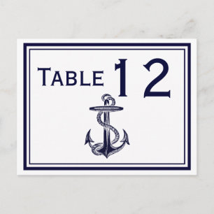 Nautisch Anker Navy Blue Ingelijste 2H Tafelnummer