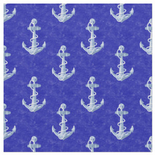 Nautisch anker op blauw stof