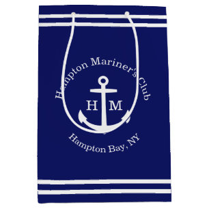 Nautisch anker op maat (blauw) medium cadeauzakje