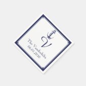 Nautisch anker op marinebruiloft servetten (Hoek)