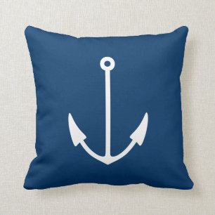Nautisch anker opgetakeld kussen   Marineblauw