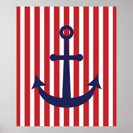 Nautisch anker poster (Voorkant)