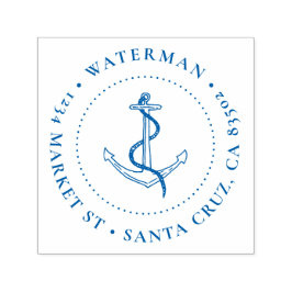 Nautisch Anker Ronde Familienaam Retouradres Zelfinktende Stempel