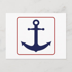 Nautisch anker - Rood wit en blauw Briefkaart