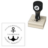 Nautisch anker 	rubberstempel (Gestempeld)
