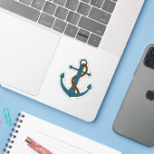 Nautisch anker sticker (Laptop met iPhone)