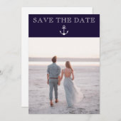 Nautisch anker strand bruiloft foto Sla de datum o Save The Date (Voorkant / Achterkant)
