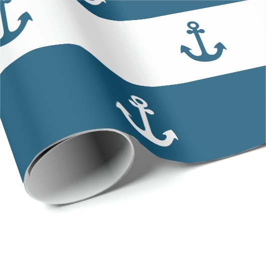 Nautisch Anker Verpakkingsdocument Cadeaupapier (Rol Hoek)