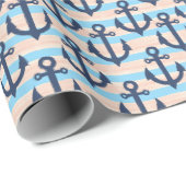 Nautisch Anker Verpakkingsdocument Cadeaupapier (Rol Hoek)