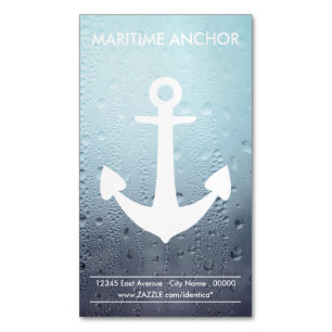 Nautisch Anker Water Druppels Magnetisch Visitekaartje