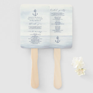 Nautisch Anker Waterverf Ocean Bruiloft Handwaaier