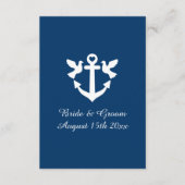Nautisch anker & witte duiven silhouet bruiloft informatiekaartje (Voorkant)