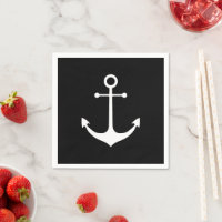 Nautisch anker zwarte witte eenvoudige elegante ku