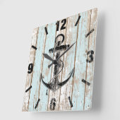 Nautisch Ankerhout Vierkante Klok (Hoek)